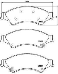 Brembo Front Brake Pads Set Ford Ranger 2.0d-3.2d 04.11 Height 68mm Width 194mm Thickness 16mm Wear Sensor Yes Caliper Bolts