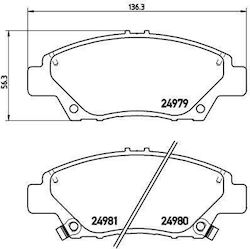 Brembo Scheibenbremsbeläge Set Honda Civic Cr-z Insight Jazz Iii Iv V 1.2-1.5h Vorderachse 56mm Höhe 136mm Breite 17mm Dicke Brembo Scheibenbremsbeläge Set Honda Civic Cr-z Insight Jazz Iii Iv V 1.2-1.5h Vorderachse 56mm Höhe 136mm Breite 17mm Dicke