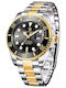 Ceas Bărbați Pagani Design Submariner Mecanic Auriu Negru