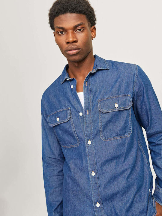 Jack & Jones Μακρυμάνικo Τζιν Πουκάμισο Τζιν
