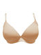 Triangle Triangle Bra with Light Padding Underwire Beige