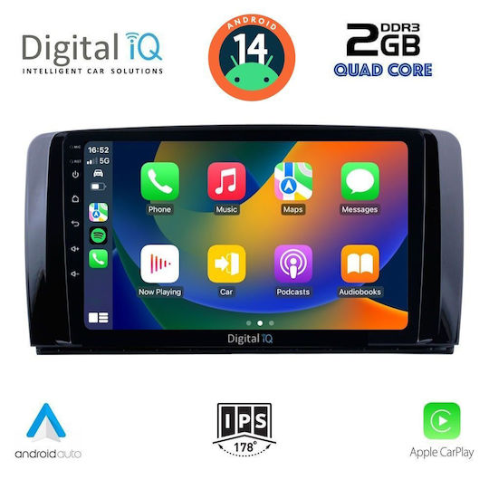 Digital IQ Ηχοσύστημα Αυτοκινήτου για Mercedes-Benz R-Class 2006-2015 (Bluetooth/USB/AUX/WiFi/GPS/Apple-Carplay/Android-Auto) με Οθόνη Αφής 9"