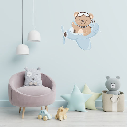 Wall Sticker Bear Airplane 50cm X 49cm