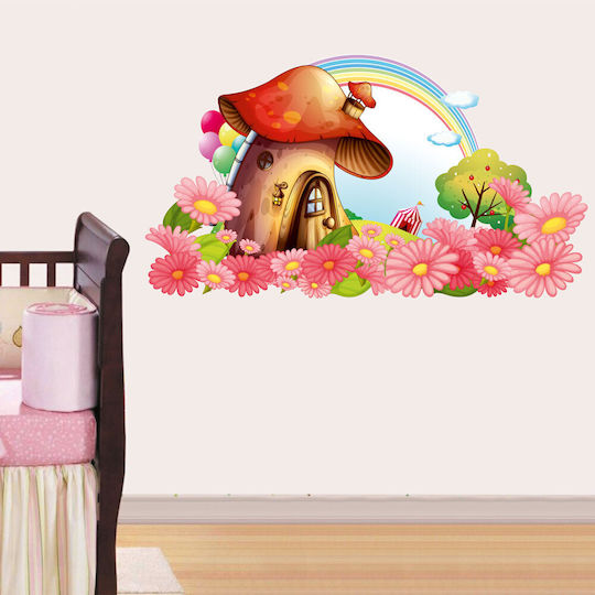 Wall Sticker Mushroom House 60cm X 35cm