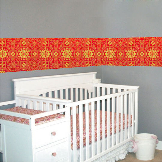 Retro Design Adhesive Border 3 5cm X 10cm