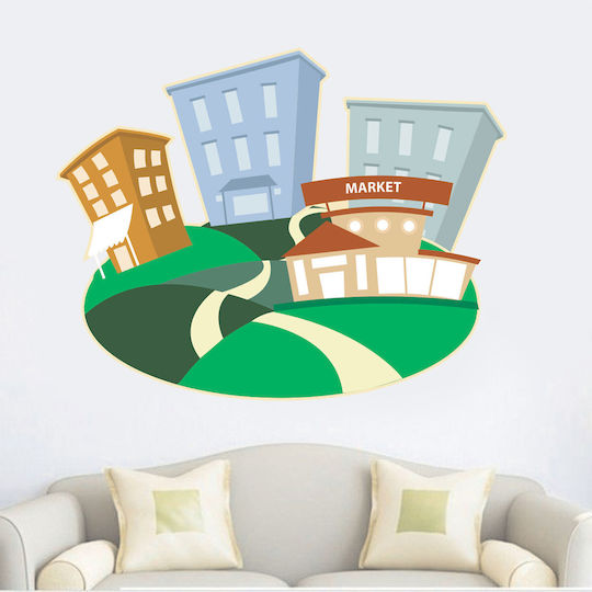 Wandsticker Stadtzentrum 95cm x 75cm