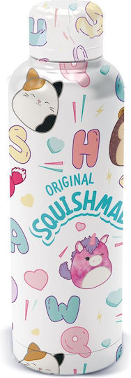 Stor Squishmallows Insulated Kids Water Bottle Stainless Steel White 515ml (Various Designs/Colours)