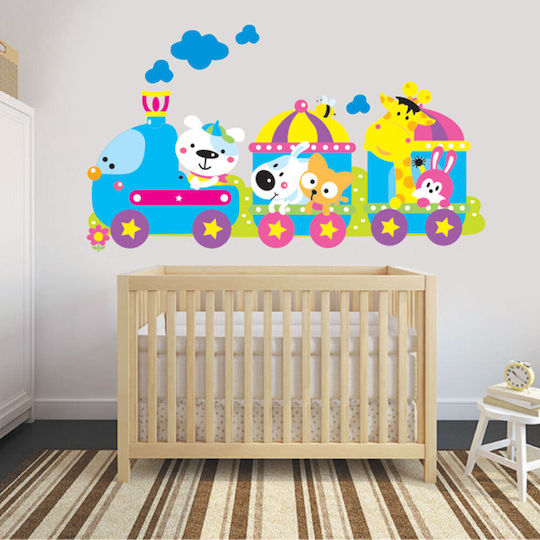 Wall Sticker Animals on the Train 120cm X 70cm