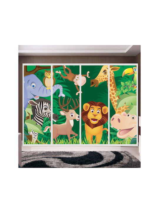 Αυτοκόλλητο Ντουλάπας Cartoon Animals 260cm