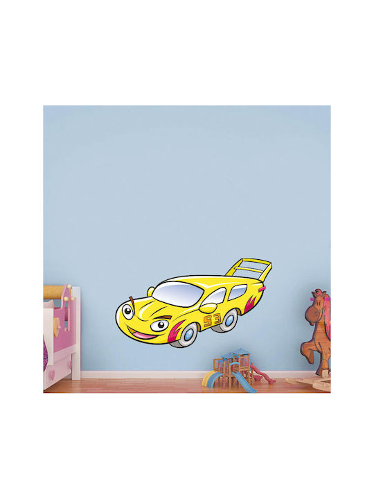 Kids Wall Sticker Yellow Car 50cm X 32cm