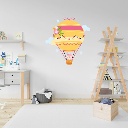 Αυτοκόλλητο Τοίχου Αερόστατο Ζωάκια 6 80cm X 85cm