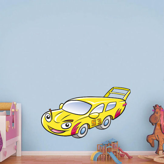 Autocolant de Perete pentru Copii Mașină Galbenă 90cm X 60cm