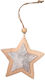 Wooden Decorative Star at 11cm X 11cm
