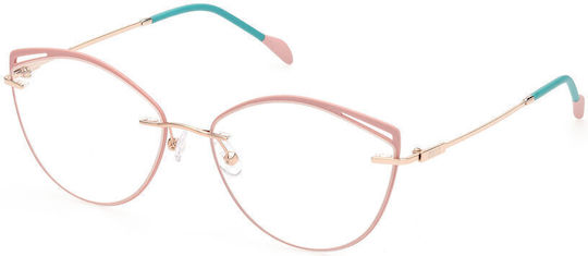 Emilio Pucci Weiblich Metallisch Brillenrahmen Katzenauge Rosa EP5194 074