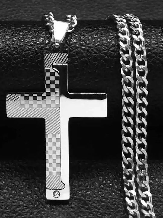 Art Collection Men's Cross from Steel with Chain