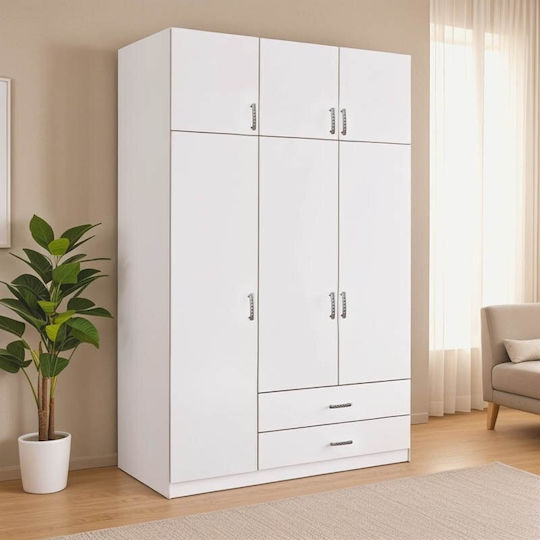 Ușă triplă Dulap de Haine Royal Alb 150x58x230cm