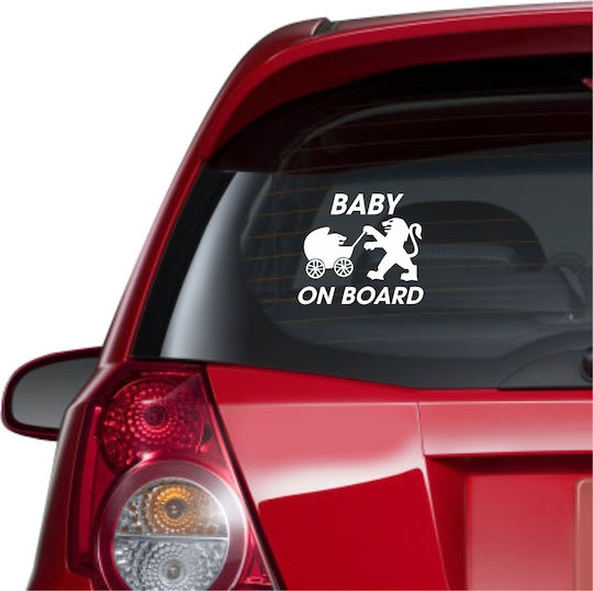 Peugeot Baby On Board Car Sticker 18cm X 17cm