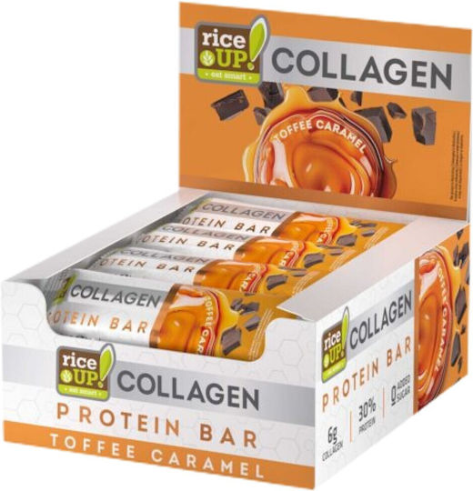 Riceup Collagen Protein Bar 0 G Added Sugar 12 X 50 Grams Toffee Caramel