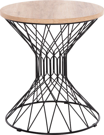 Round Side Coffee Table Keon Wooden Sonoma W45xL45xH50cm