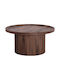 Round Central Coffee Table Margon Wooden Dark Brown 80x80x40cm