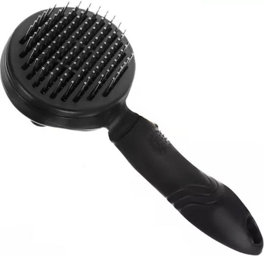 Perie pentru îngrijirea blănii animalelor de companie, cu mâner ergonomic antiderapant, buton pentru îndepărtarea părului de pe peri, ideală pentru clinici veterinare, saloane de toaletaj și utilizare acasă