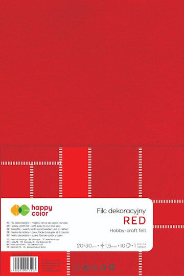 Roter Dekorationsfilz 10 Blatt 1,5mm 20x30 cm Happy Color