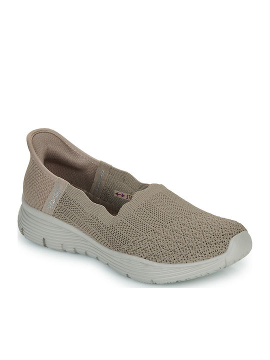 Skechers Дамски Slip-On Бежови