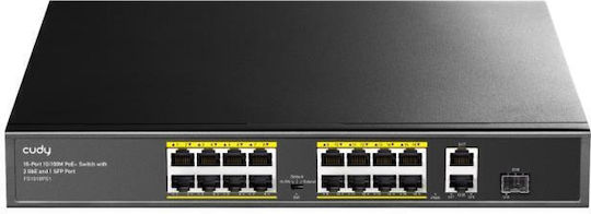 Cudy FS1018PS1 v3 Unmanaged L2 PoE+ Switch με 16 Θύρες Ethernet και 1 SFP Θύρα