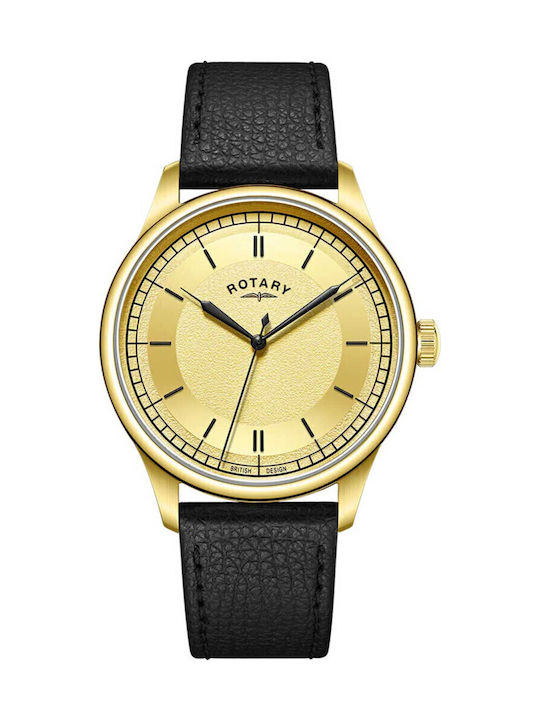 Rotary Uhr Batterie mit Lederarmband
