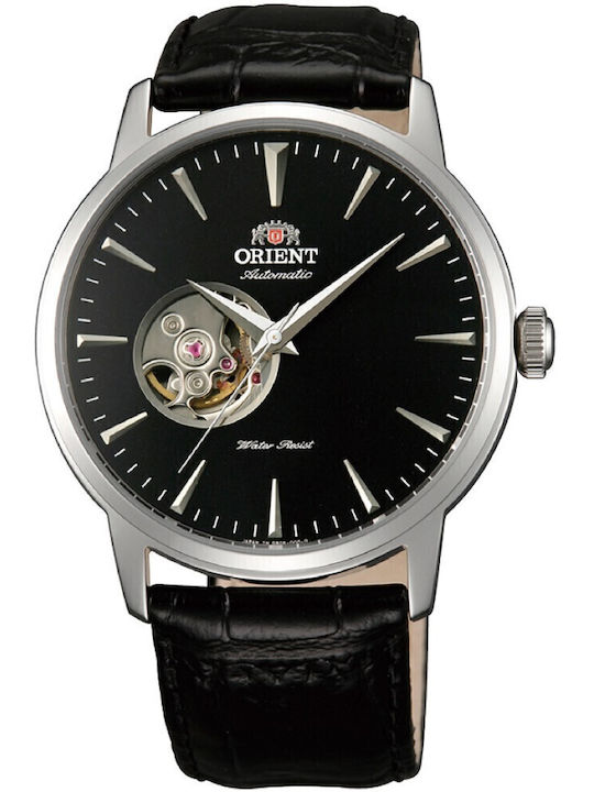 Orient Contemporary Ανδρικό Ρολόι Αυτόματο με Μαύρο Δερμάτινο Λουράκι