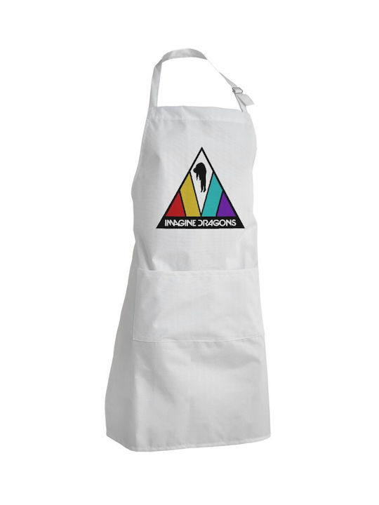 Koupakoupa Imagine Dragons Αδιάβροχη Ποδιά Κουζίνας Λευκή 40x22cm KP_27791_apron-bbq-adult
