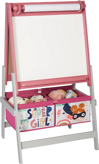 Ginger Home 3 In 1 Children's Drawing Easel Black Board White Board Paper Roll Super Girl