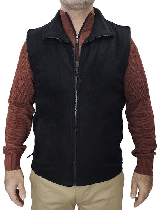 Roly Men's Safety Vest with Fleece Lining Black Roly Men's Safety Vest with Fleece Lining Black