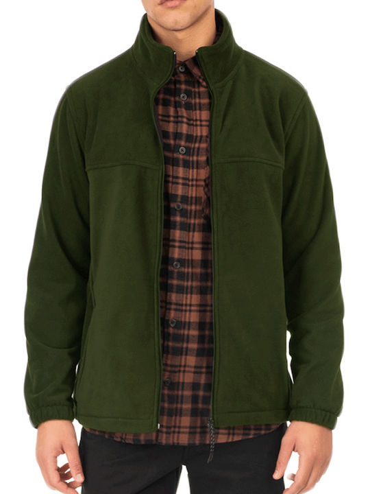 Double Herren Fleecejacke Khaki