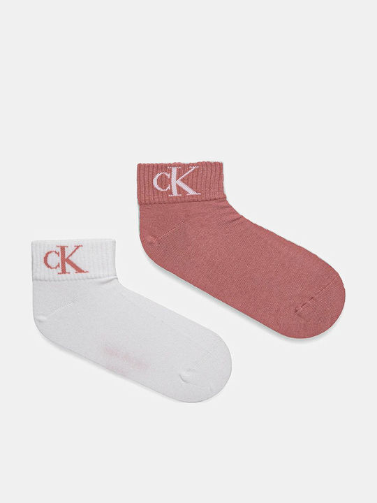Calvin Klein Femei Șosete White-pink 2Pachet