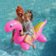 Ride On Umflabil pentru piscină cu mânere Roz