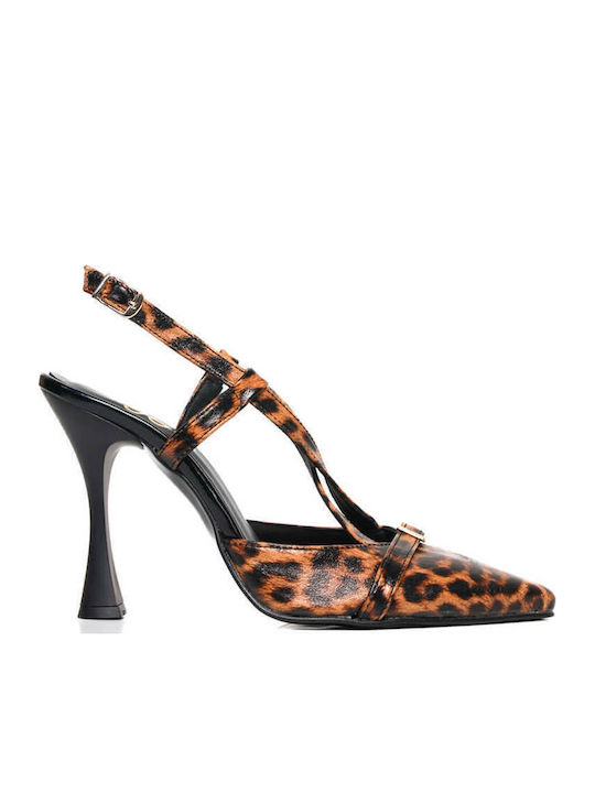 Leopard Heels Greek Made with Cross Strap