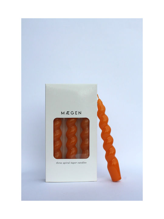 Maegen Dekoratives Kerze Kegel Orange 3Stück