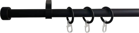 Homefit Ausziehbare Metallische Vorhangstange Einzeln Φ16mm 165-300cm Schwarze