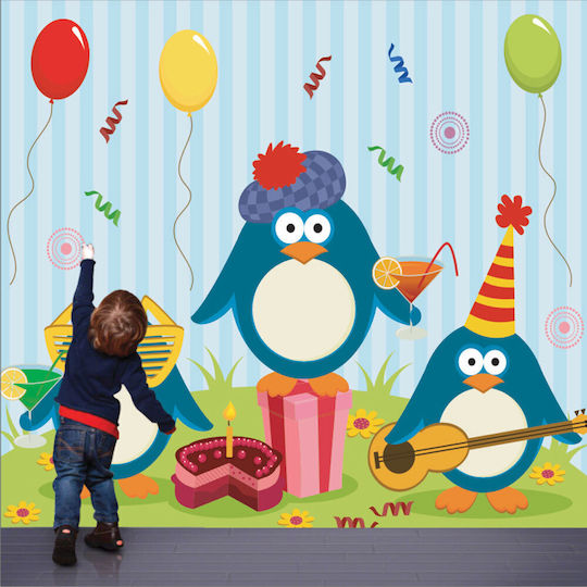 Orafol Peel & Stick Kids Wallpaper Vinyl Coated Musical Penguins