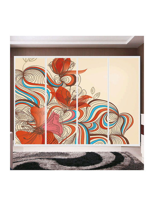 Wardrobe Sticker Abstract Flowers 360cm