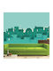 Self-Adhesive Wallpaper Green Houses 500cm