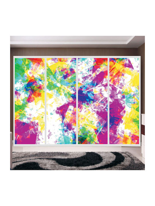 Αυτοκόλλητο Ντουλάπας Abstract Flowers 240cm