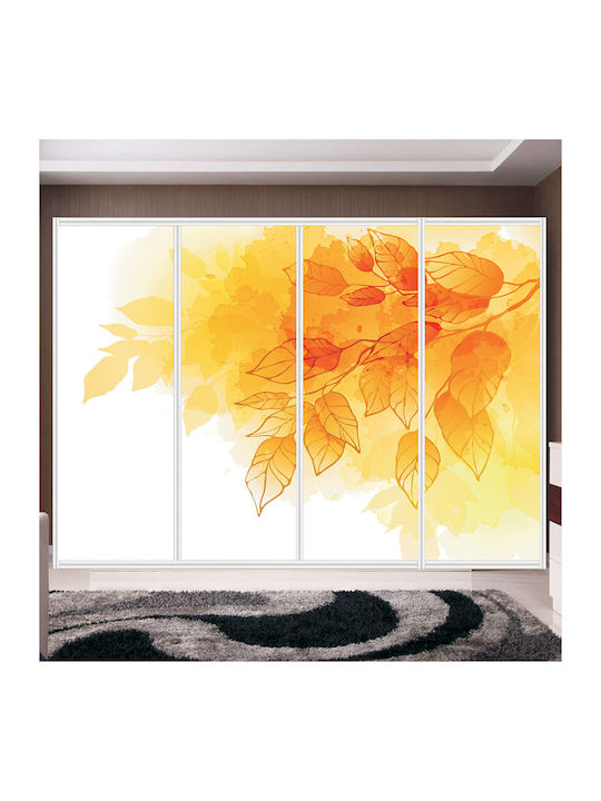 Wardrobe Sticker Orange Leaves 200cm