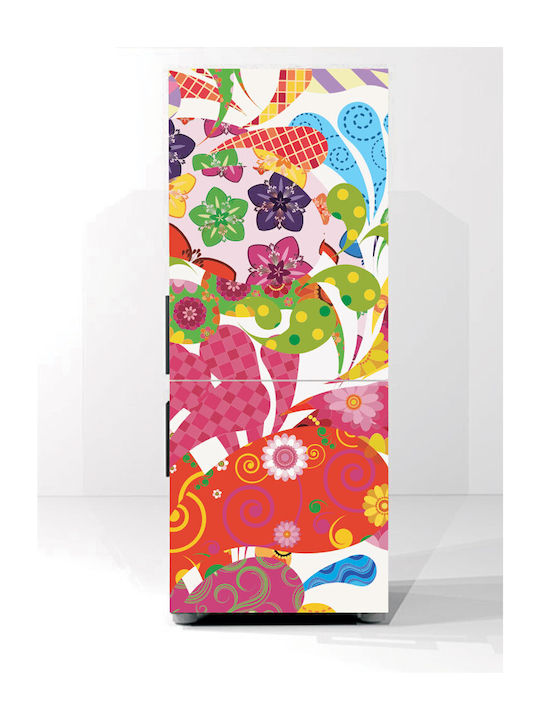 Αυτοκόλλητο Ψυγείου Abstract Flowers 180cm