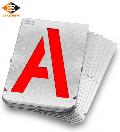 Set Metal Templates 80 Mm Letters A-z Gravurem 7000800b