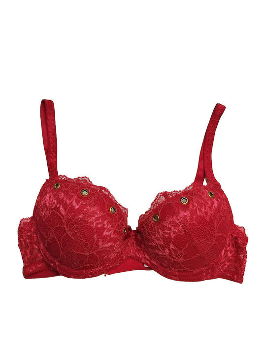 Roșu Sutien Push Up cu Baloane