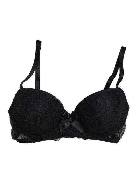 Balconette Black Сутиен с лека подложка & с Банели
