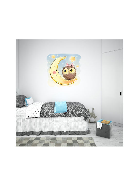 Sticker de perete Bufniță și Lună 95cm X 95cm
