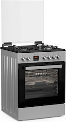 Thermogatz Ελεύθερη με Εστίες Φυσικού Αερίου Inox TGS 3980 IX